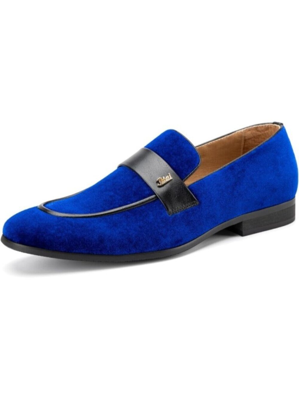 Men's Blue Velvet Luxury Loafers Slip On Party Fashion Pull On Dress Shoes